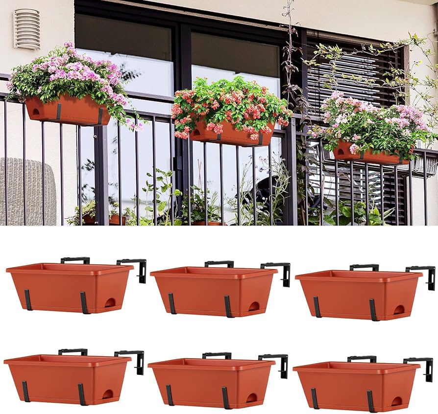 [BZRKW-SSD038] 11907 - Planter For Balcony With Support 50 Cm