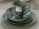 [BZRCS-251] Ceramic Cup & Plates 16PCS Set Single Color Same as Photo (SA36-02)